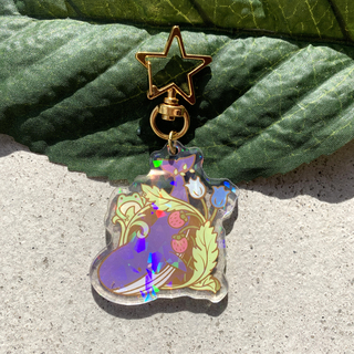 Whale Nouveau and Frog Holographic Transparent Acrylic Keychain