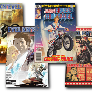 EVEL KNIEVEL #1 - ALL FOUR COVERS!