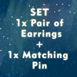 Set Matching Earrings and Pin