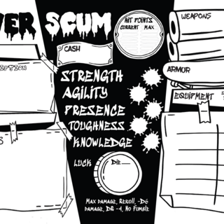 SEWER SCUM Character Sheet Pad