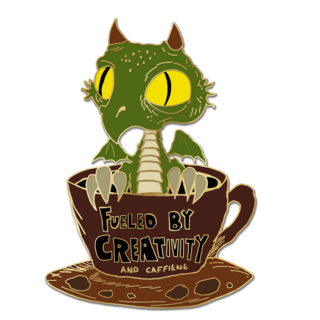 "Fueled by Creativity" derpy dragon pin (NEW! 2 variants!)