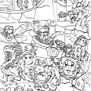 Monkey Maids coloring page - print