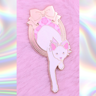 White Cat Enamel Pin