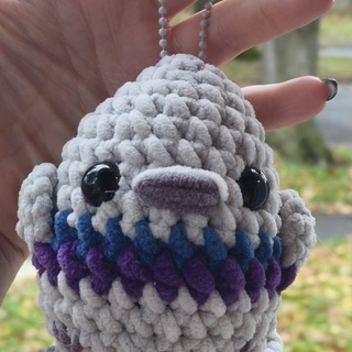 Crochet Pigeon Keychain
