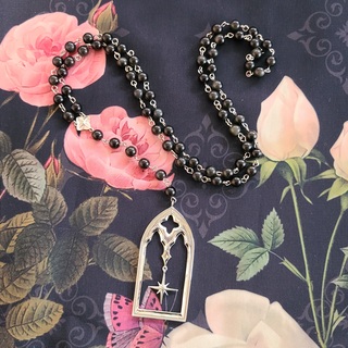 Obsidian Celestial Window Necklace