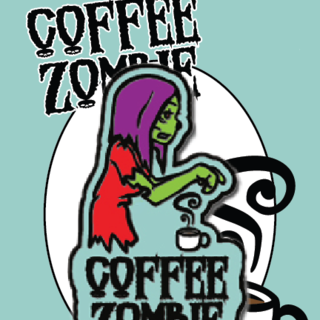 Coffee Zombie Pin