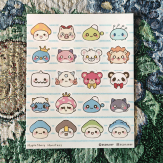 MapleStory Monsters Vinyl Sticker Sheet