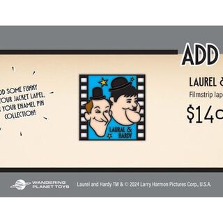 Laurel & Hardy Filmstrip Lapel Pin