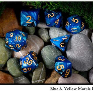 Blue & Yellow Dice Set