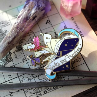 Books are freedom enamel pin