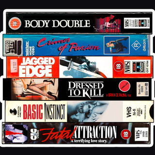 FrankenHorrors 80s Erotic Thriller VHS Stack Sticker