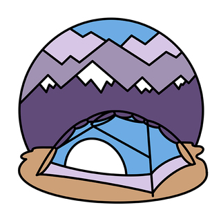 Blue Tent Enamel Pin