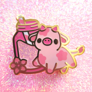 Sakura Milk Cow Pin