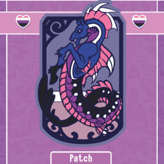 Genderfluid Hippocampus Iron-on Patch