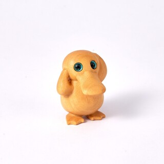 Dede Carved Wooden Duck Holding Its Head Curiously