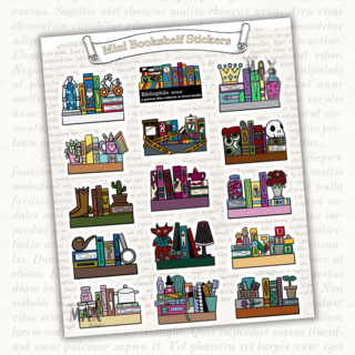 Mini Bookshelf Sticker Sheet