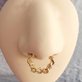 Clip-On Gold Thorns Septum Ring