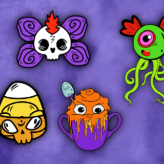 Sticker Pack Bizarre Candy Creeps 4PCS