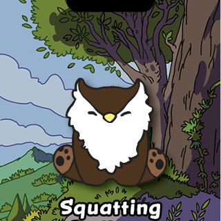 Squatting Owlbear Pin (023)