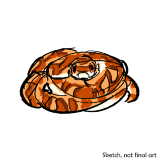 Corn snake full body pin + sticker