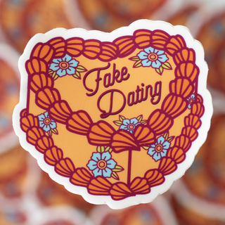 Retro Cake Sticker - Fake Dating - 2.75"