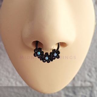 16 Gauge Black Sakura Septum Ring