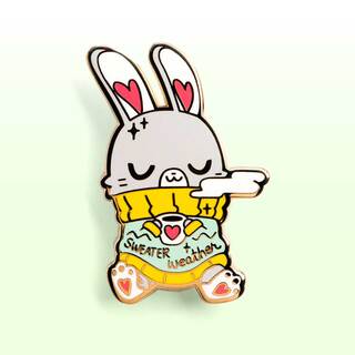 Enamel Pin Sweater Weather Bunny