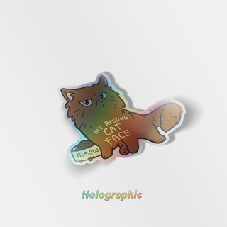 Holographic Vinyl Stickers My Resting Cat Face (Persian Cat)