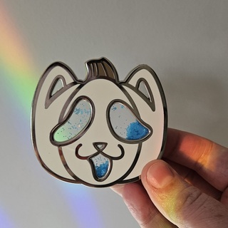 Pumpkin Cat Glitter Globe Enamel Pins