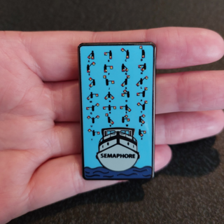 Semaphore Enamel Pin