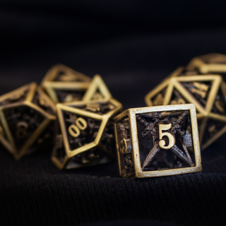 Hollow Swords- Gold Metal Dice RPG Set