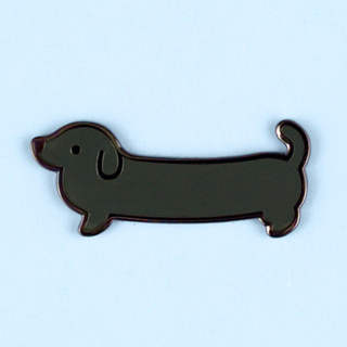 Weenie Dog Pin - Short Coat Solid Black