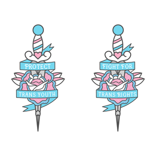 Trans Rights Rose Dagger Pin