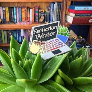 fanfiction writer enamel pin