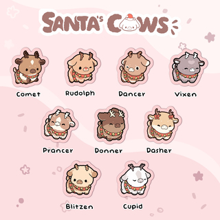Santa's Cows Sticker Pack
