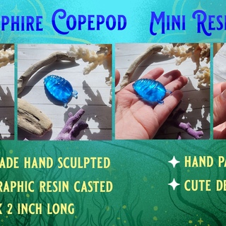 Sea Sapphire Copepod Resin Figure (Blue Glitter Variant)