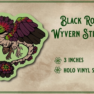 Black Rose Wyvern Sticker