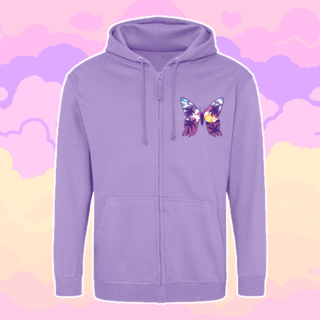 Tropical Tides Printed Zip Hoodie