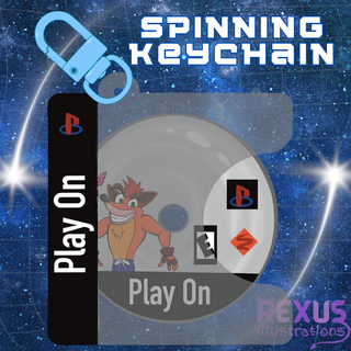 Crash 2.5"x2.3" Spinning Disc Acrylic Keychain