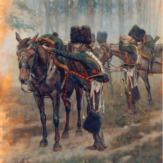 Giclée print Guard Horse Chasseurs 1815 12x16
