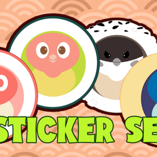 Sushi Bird Sticker set