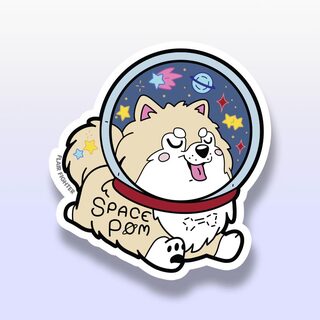 Vinyl Sticker Space Pom Pomeranian