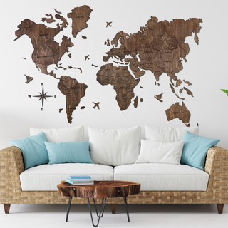 DARK WALNUT - 2D World Map