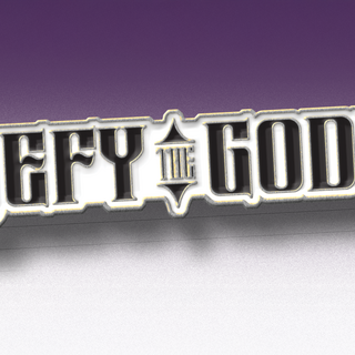 Hard Enamel Pin with Defy the Gods logo