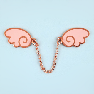 Angel Wings Rose Gold/Light Pink Enamel Pin