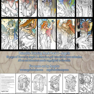 Coloring Pack - Fantasy Art Angels Collection I