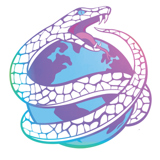 Jörmungandr World Serpent- Rainbow Metal 2" pin