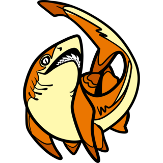 Orange Shark Pin Set