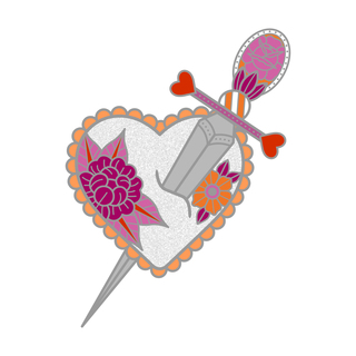 Dagger & Heart Pin - Lesbian