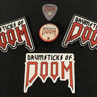 3" Drumsticks of Doom Logo iron-on patch